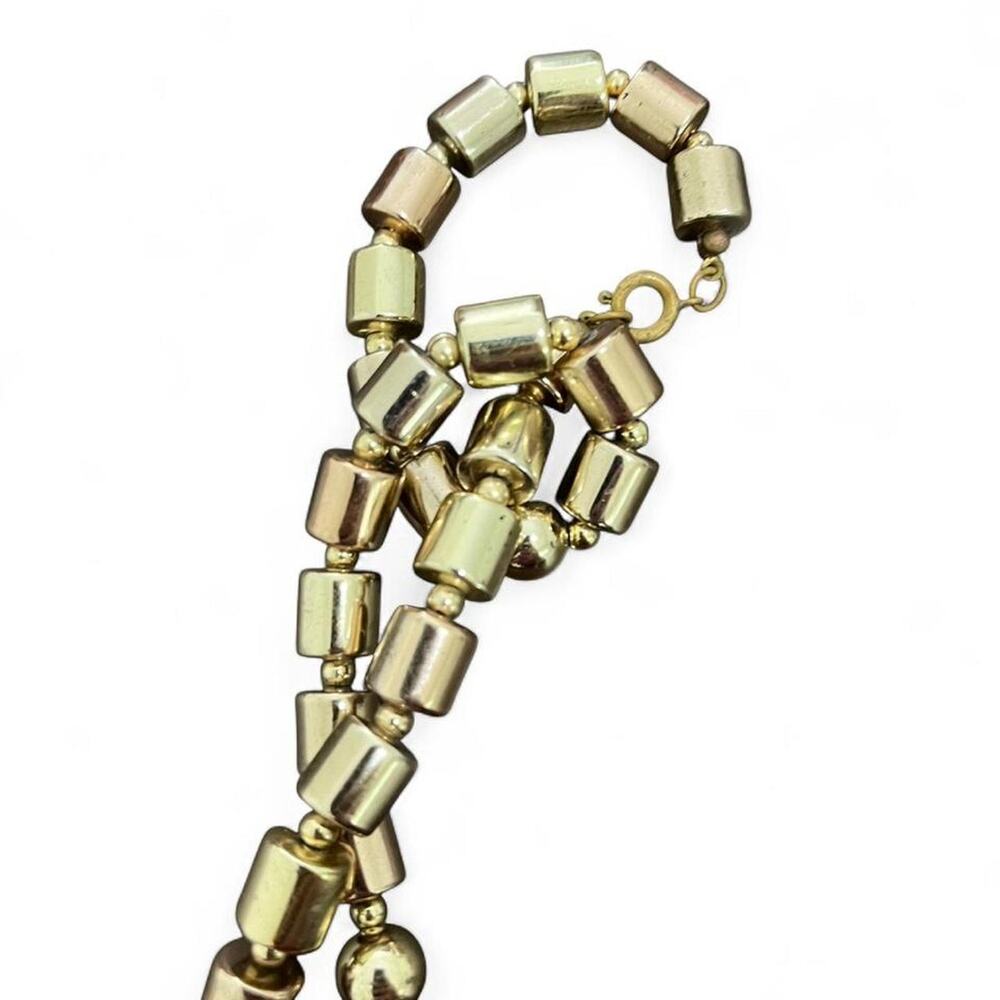 Chunky gold necklace with silver